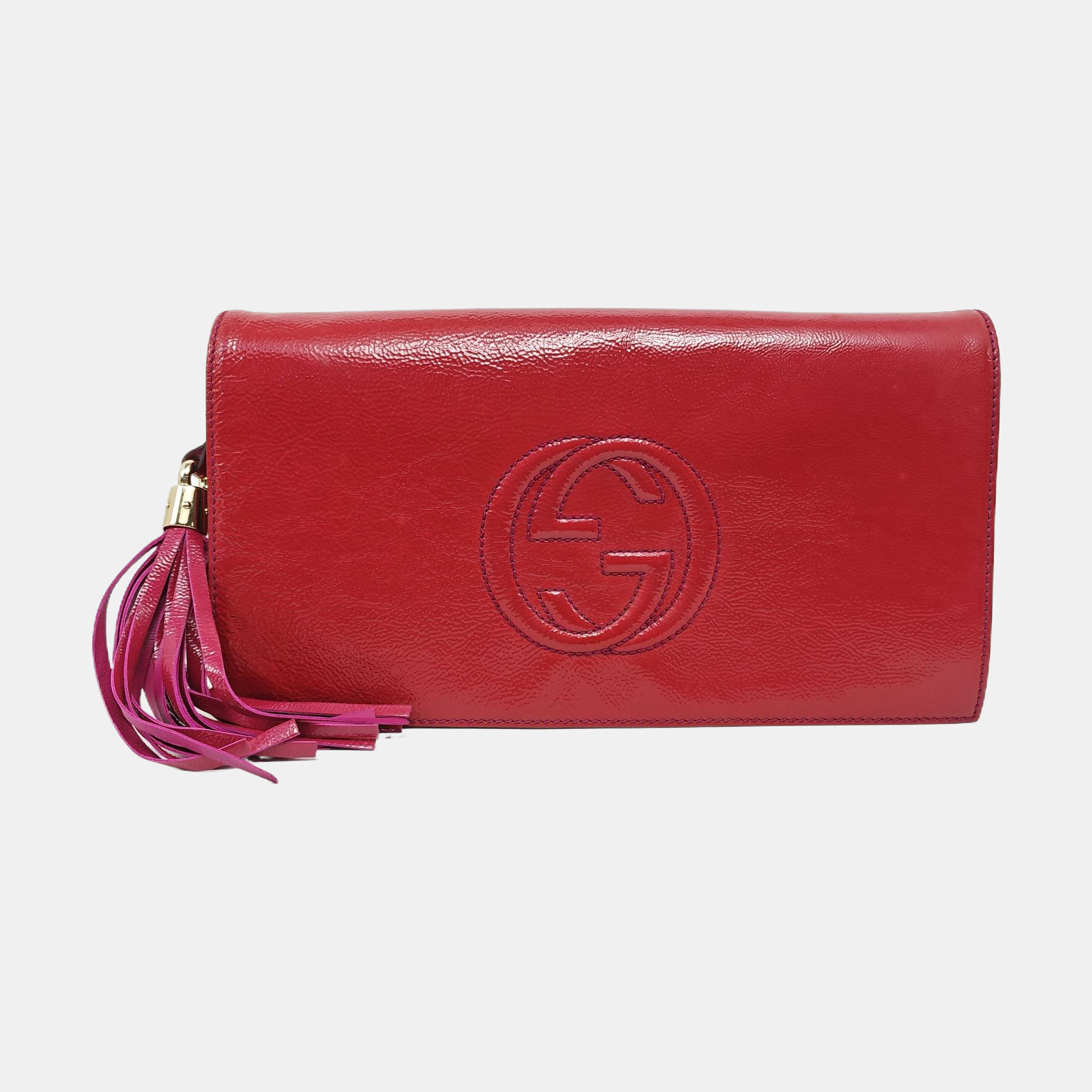 Patent Leather Clutch Red