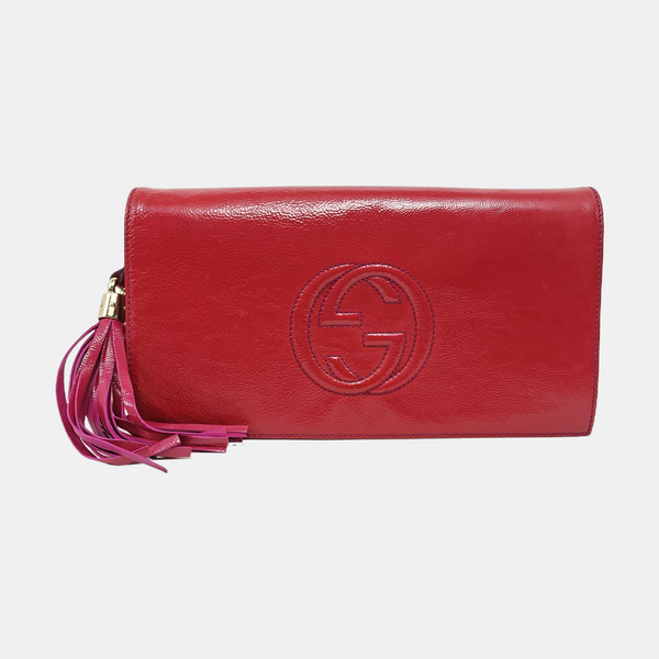 Patent Leather Clutch Red