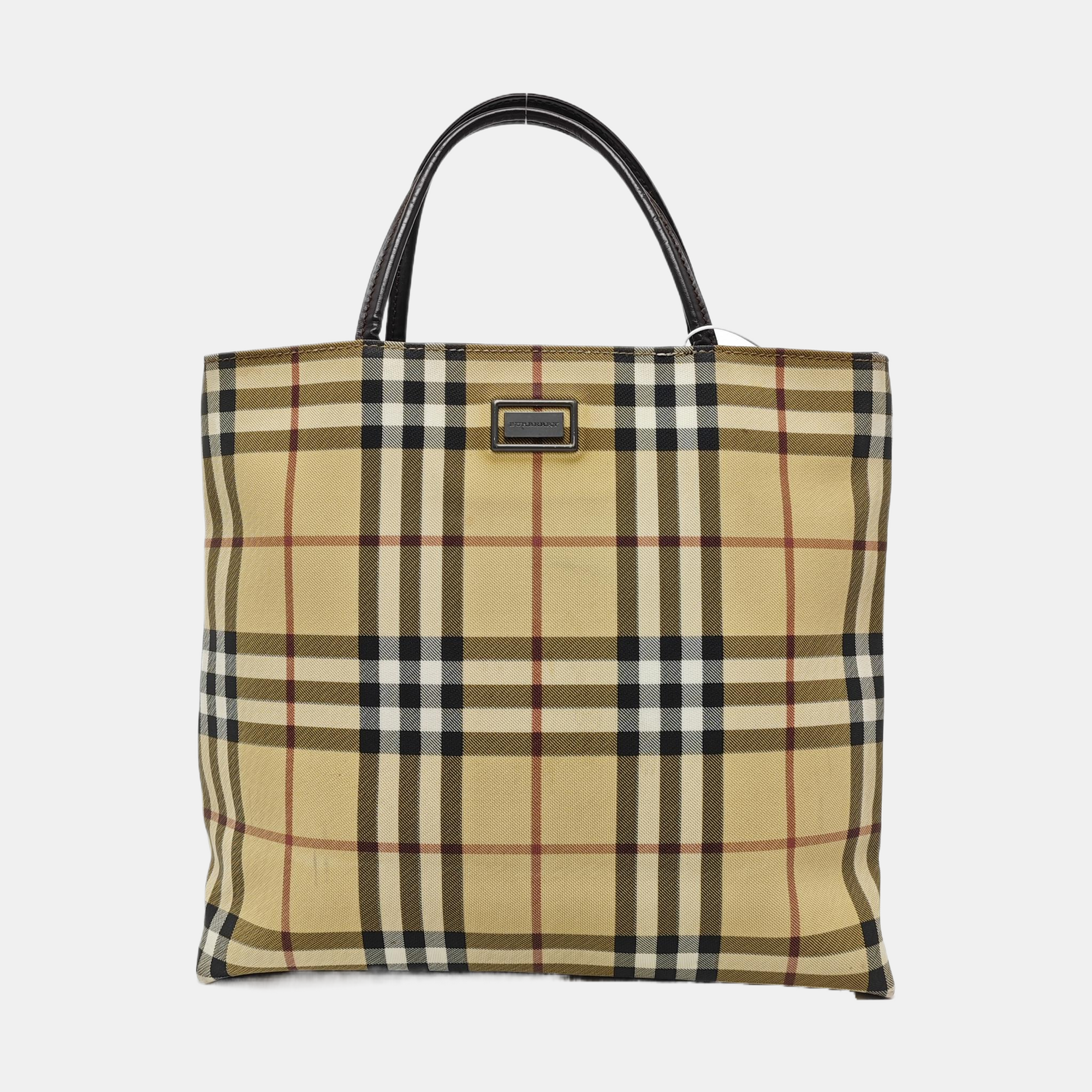 Coated Canvas Tote Bag Beige