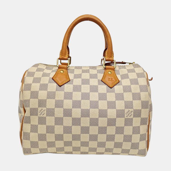 SPEEDY 25 Damier Azur Coated Canvas White