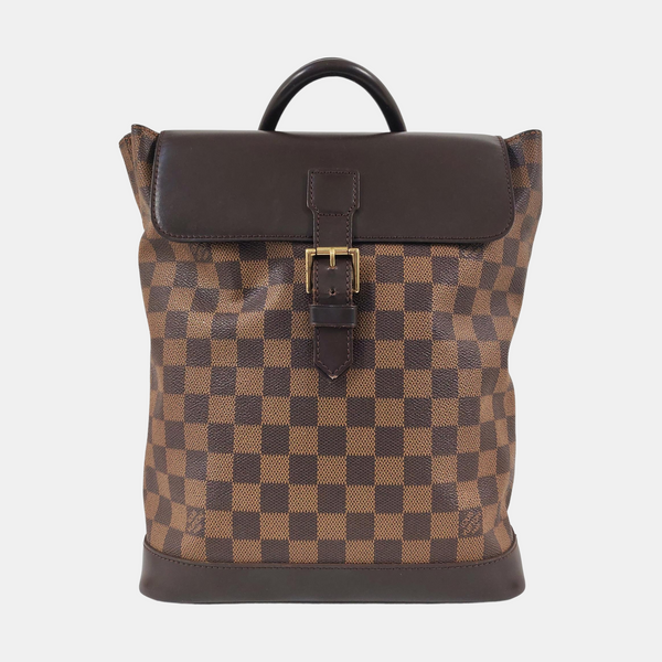 SOHO Damier Ebene Coated Canvas Brown