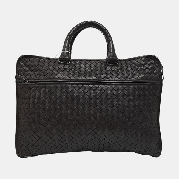 Lambskin Top Handle Bag Brown