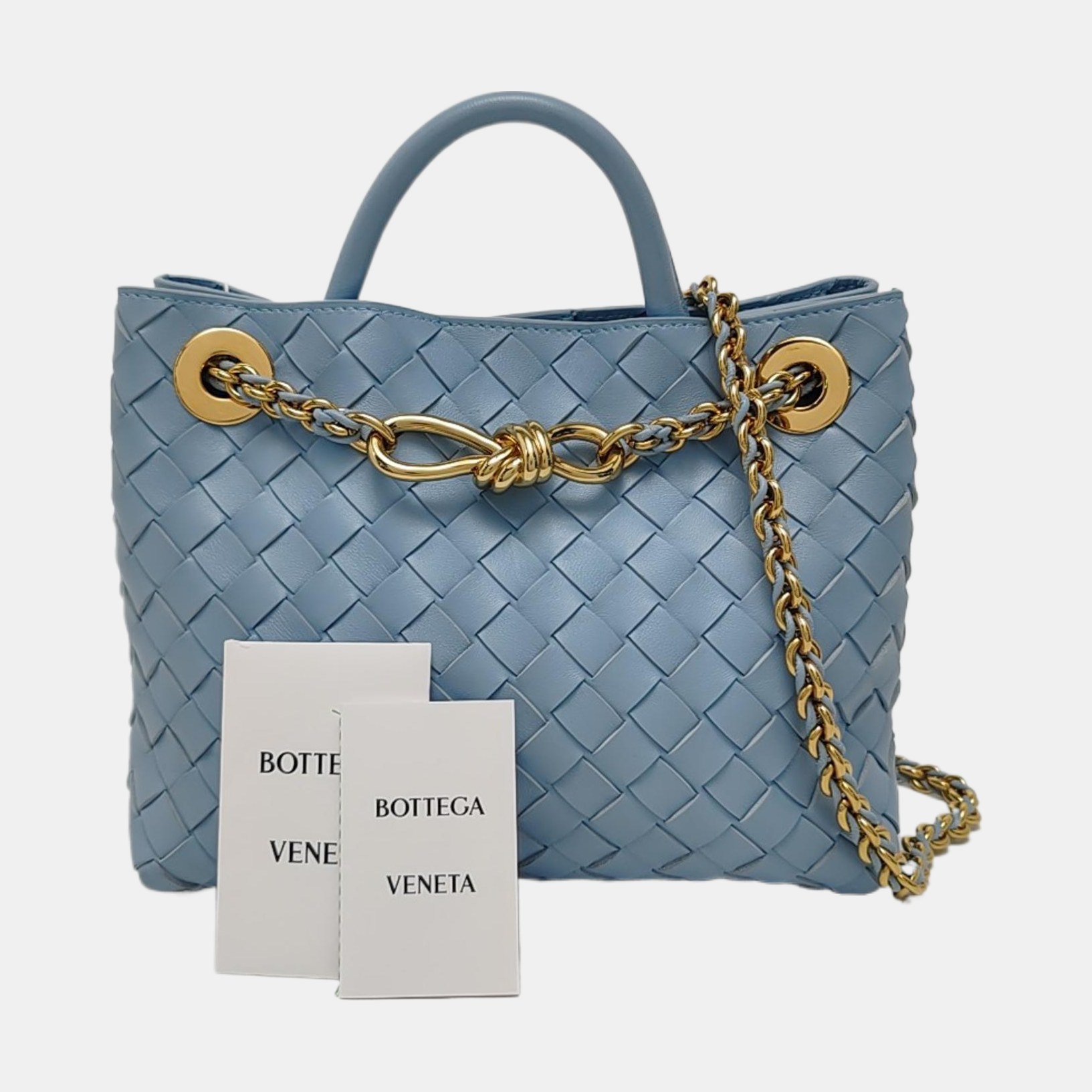 Authenticated pre-owned  Andiamo Small Lambskin Blue - Tote Bag at Looply