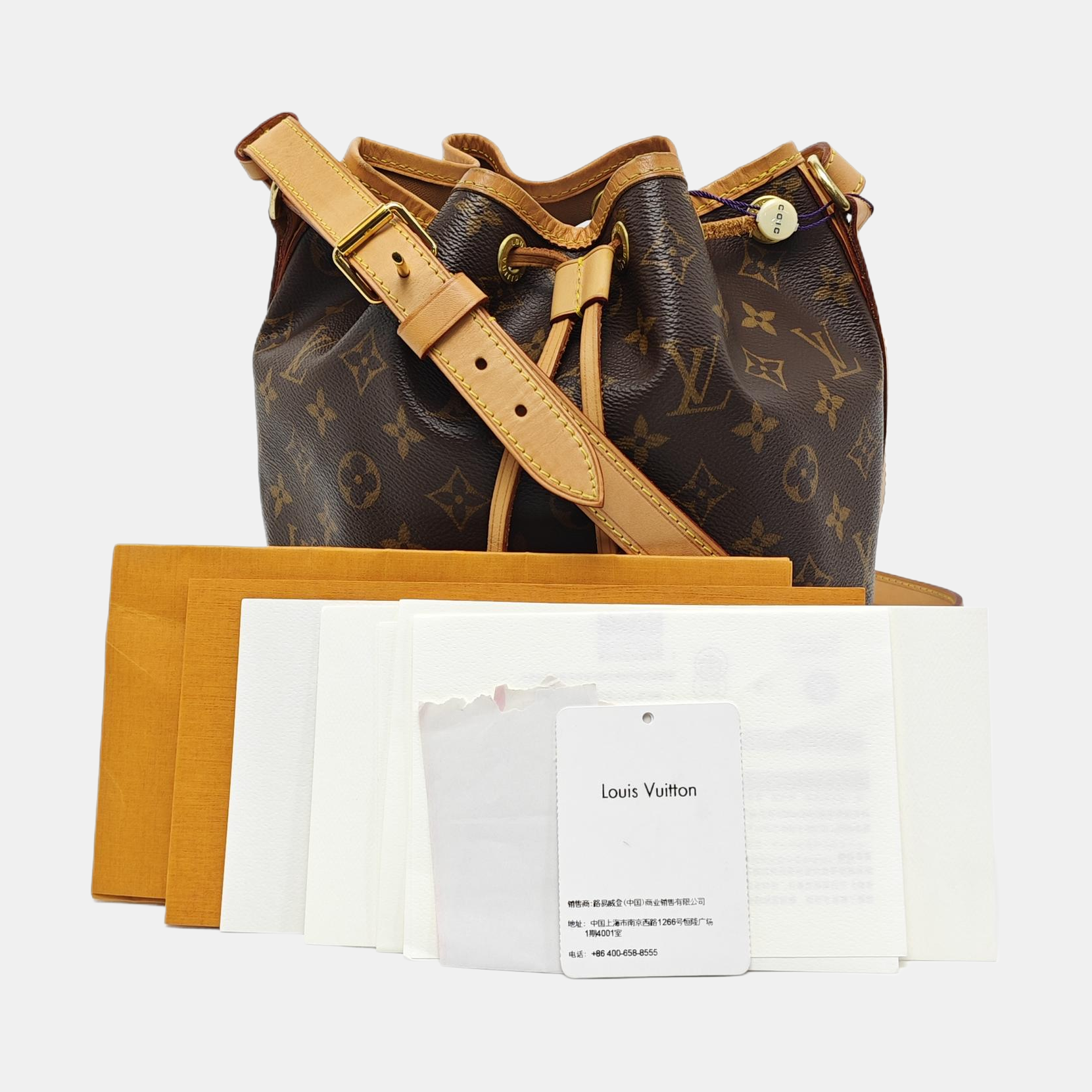 NOÉ BB Monogram Coated Canvas Brown