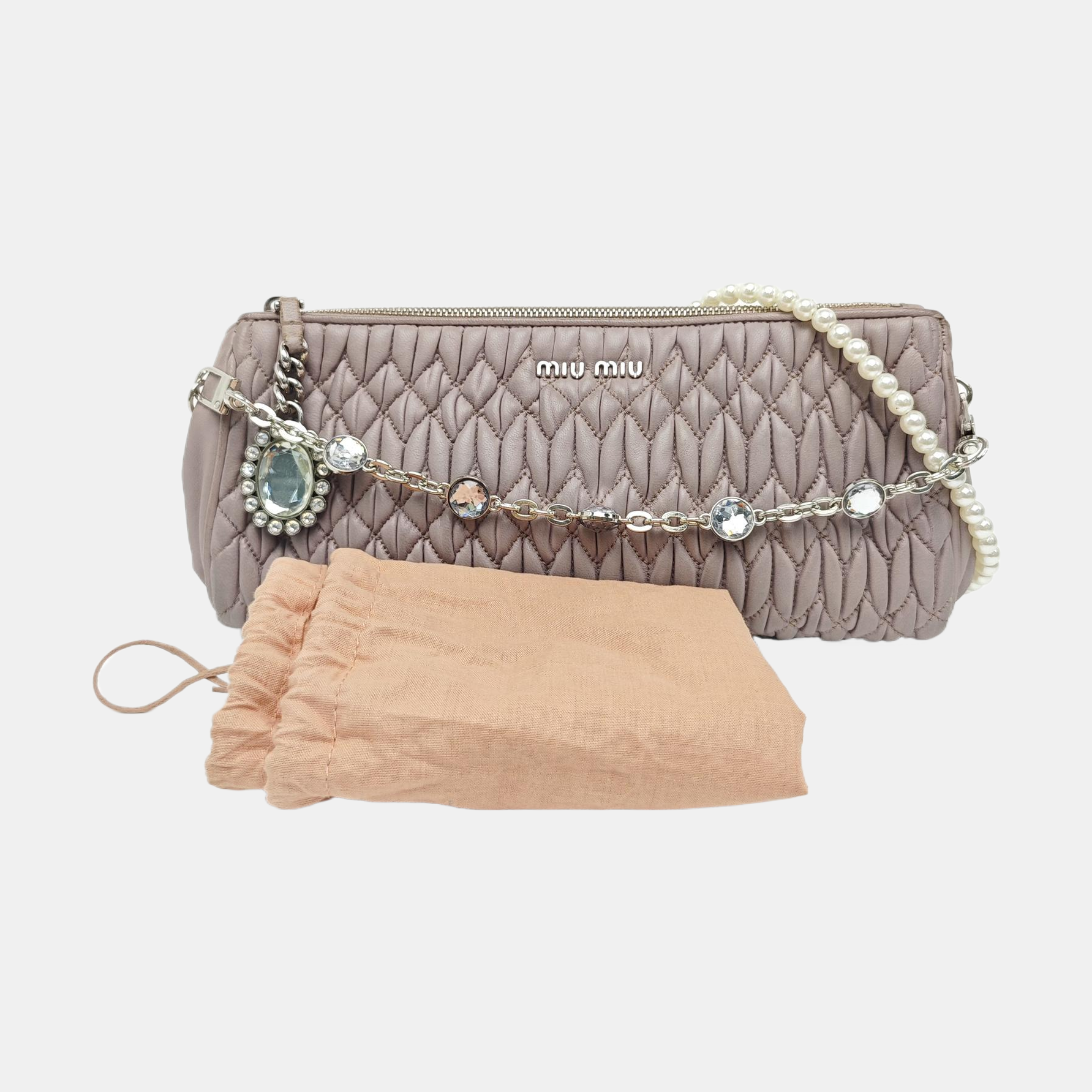 Quilted Lambskin Top Handle Bag Purple