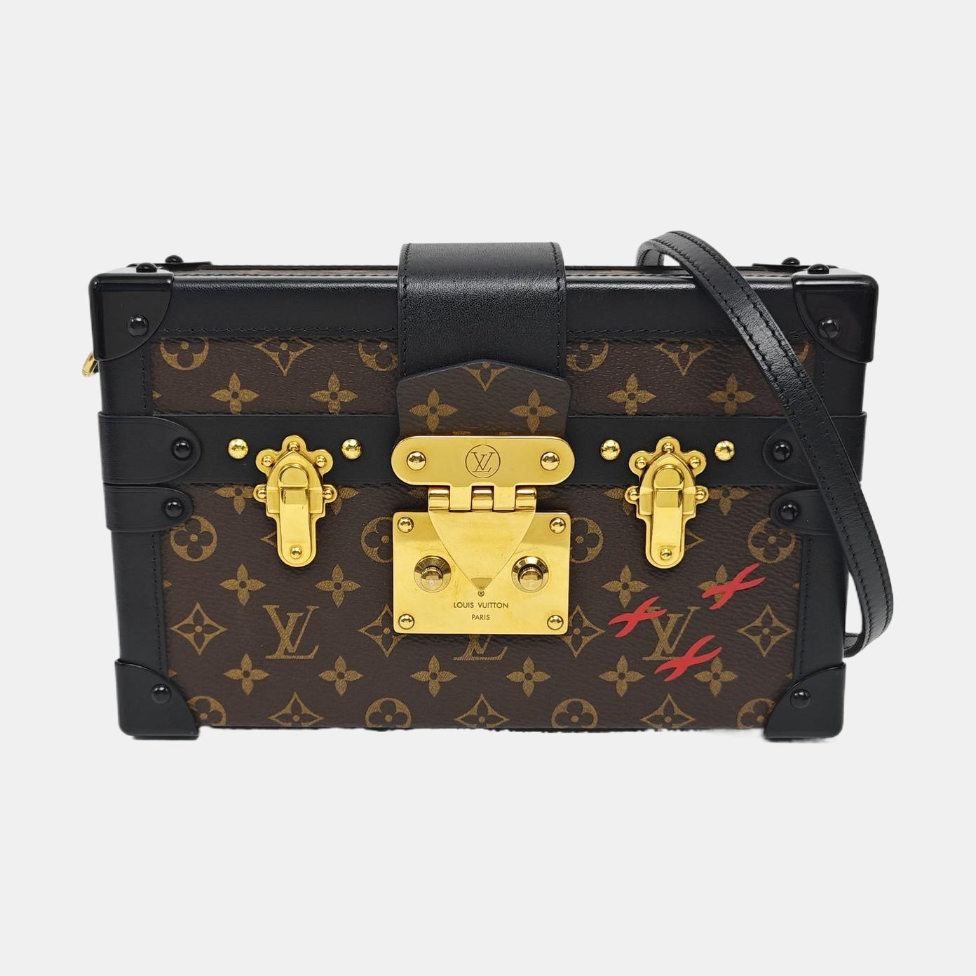 PETITE MALLE Monogram Coated Canvas Brown