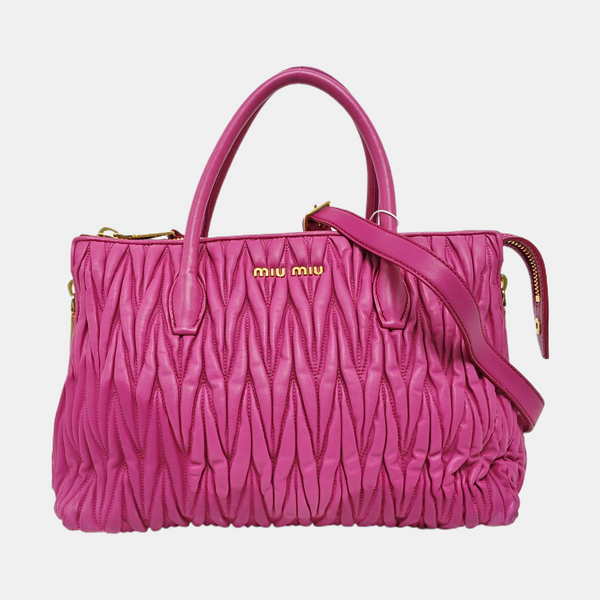 Quilted Lambskin Tote Bag Red