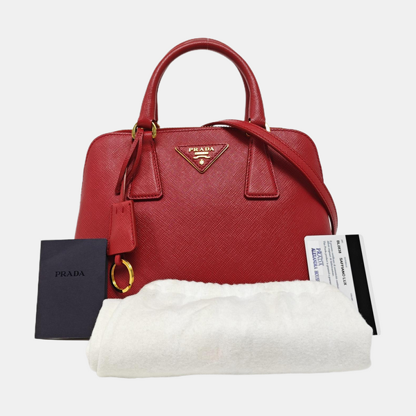 Promenade Small Saffiano Calfskin Red