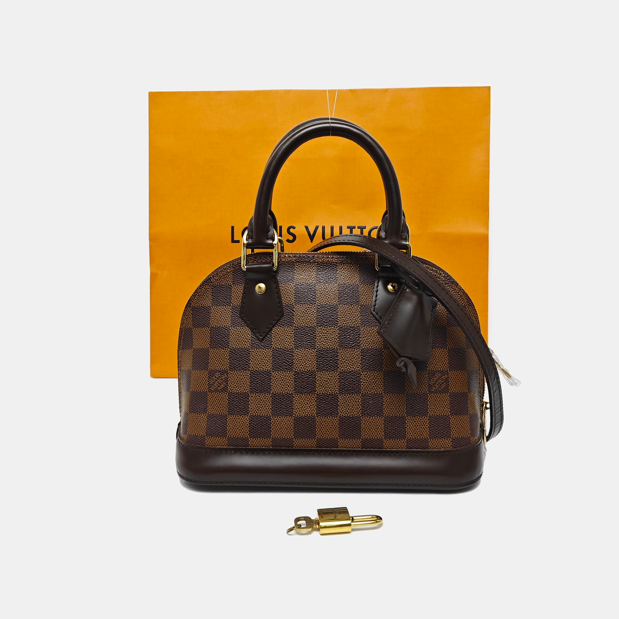 ALMA BB Damier Ebene Coated Canvas Brown