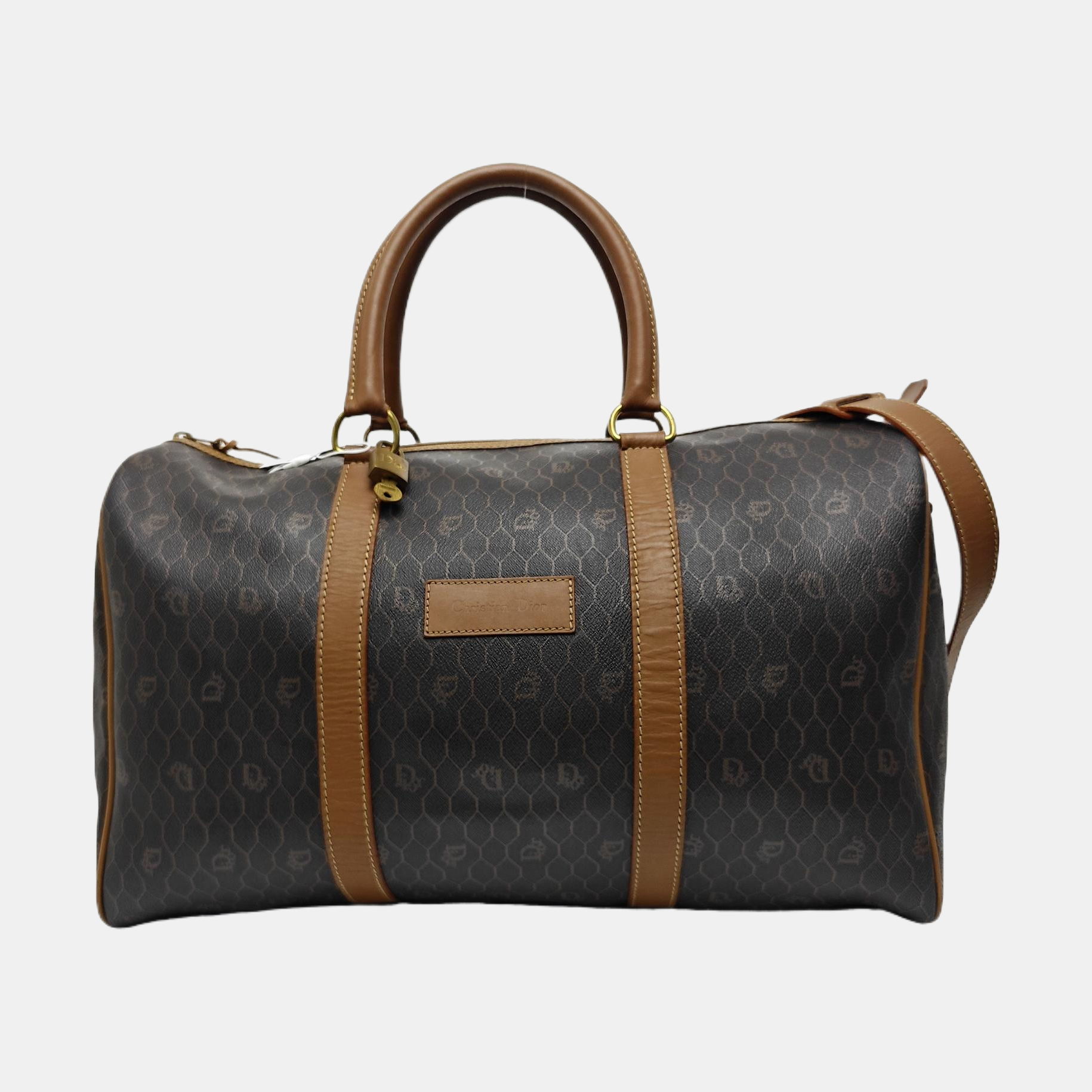 Oblique Coated Canvas Shoulder Bag Black