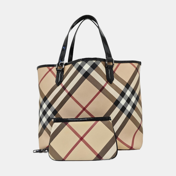 Coated Canvas Tote Bag Beige