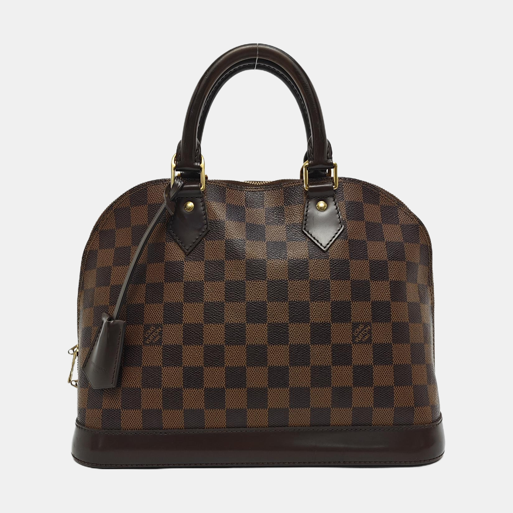 ALMA PM Lona revestida Damier Ebene Marrón