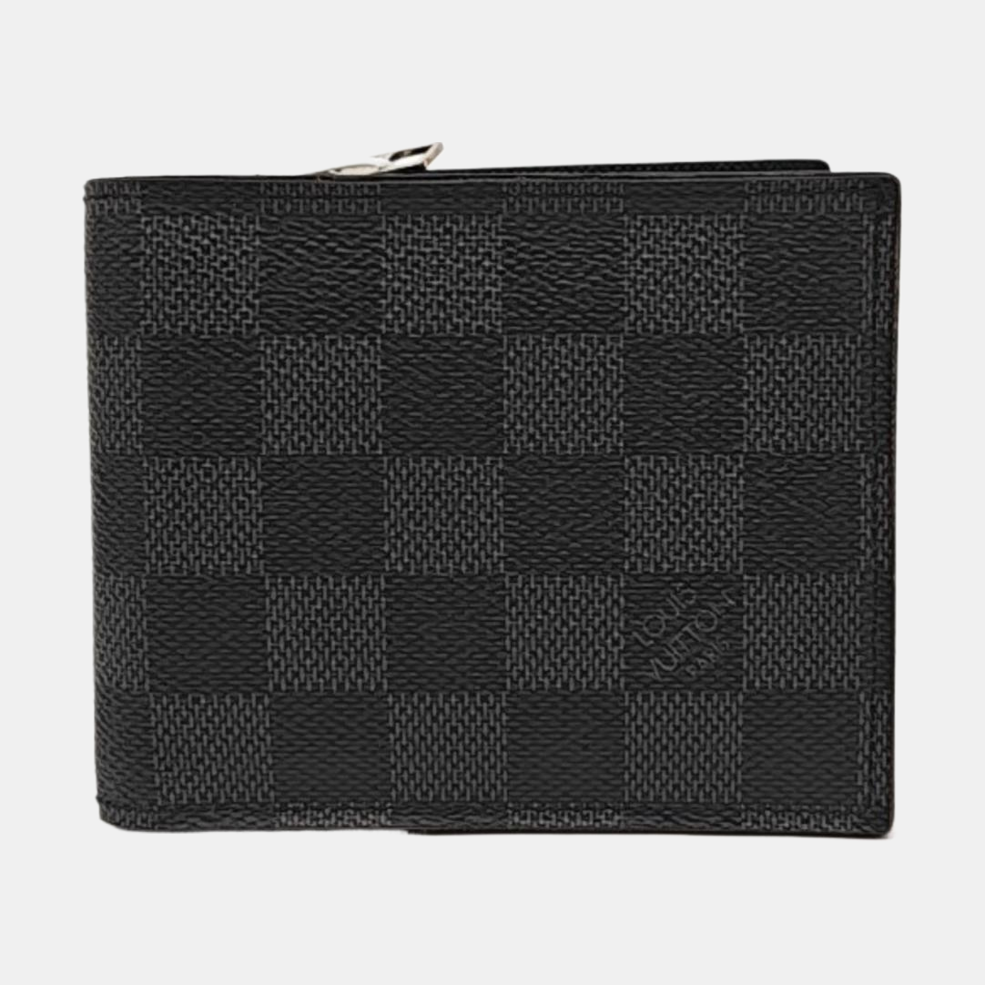 AMERIGO Damier Graphite Coated Canvas Gray Wallet