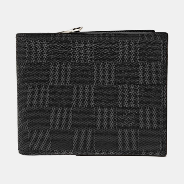 AMERIGO Damier Graphite Coated Canvas Gray Wallet