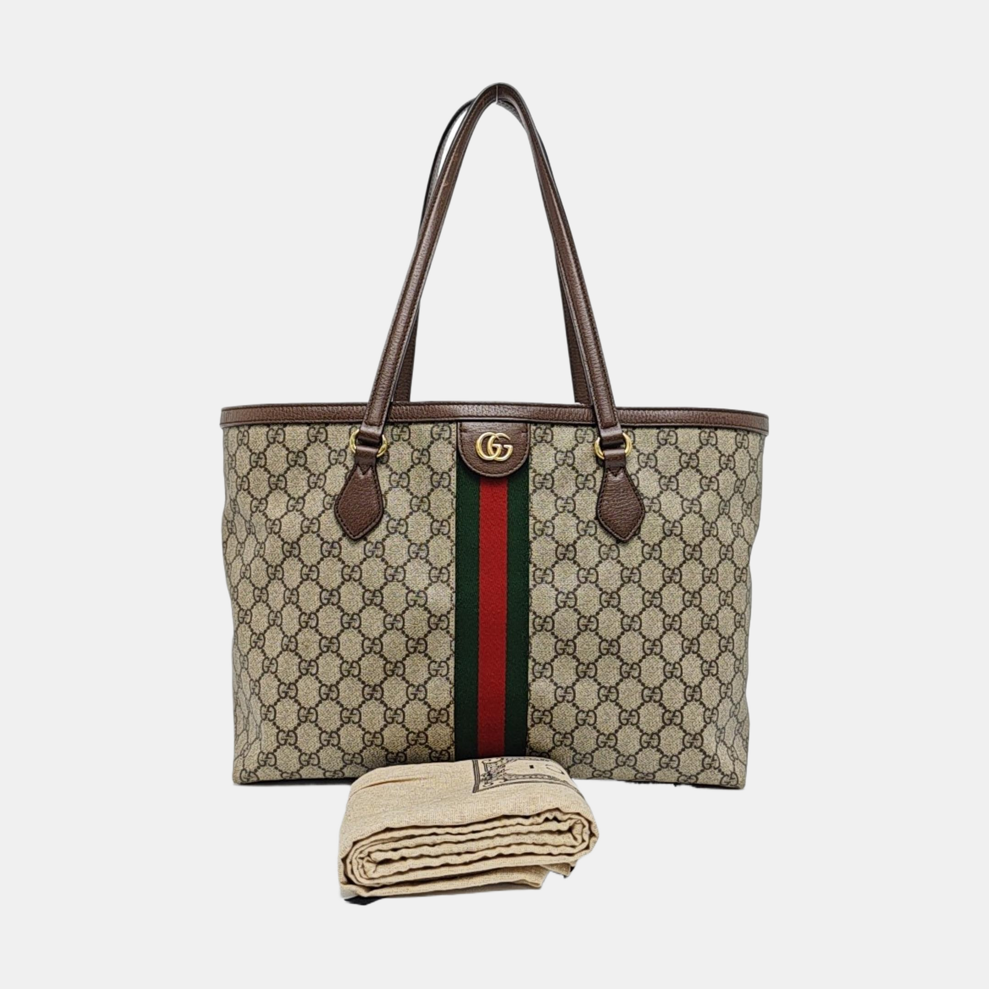 Ophidia Medium Monogram Coated Canvas Beige