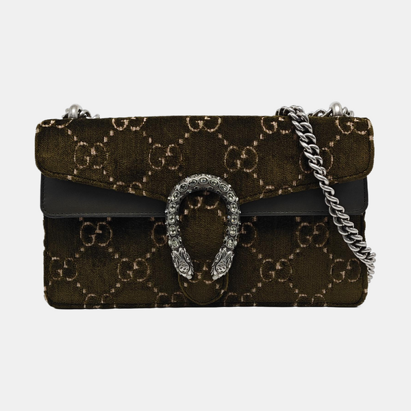 Dionysus Small Monogram Velvet Green