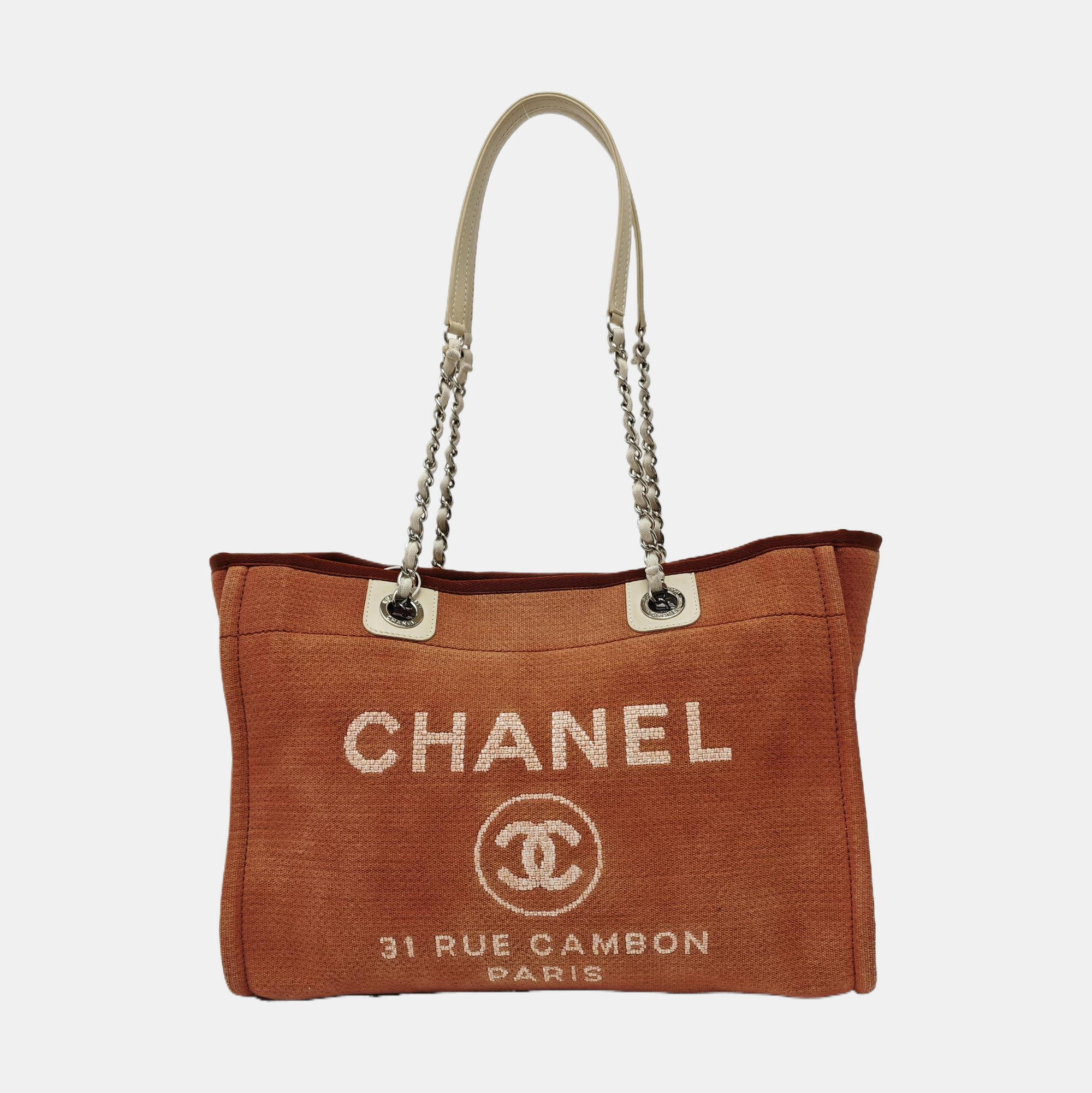 Authenticated pre-owned  DEAUVILLE Canvas Brown - Tote Bag at Looply