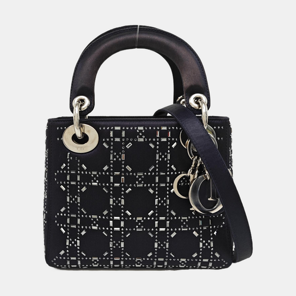 Lady Dior Mini Silk Satin Blue