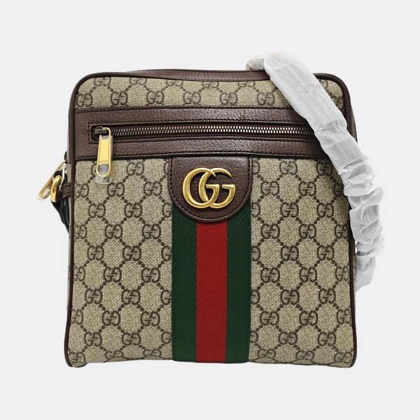 Ophidia Small Monogram Coated Canvas Beige