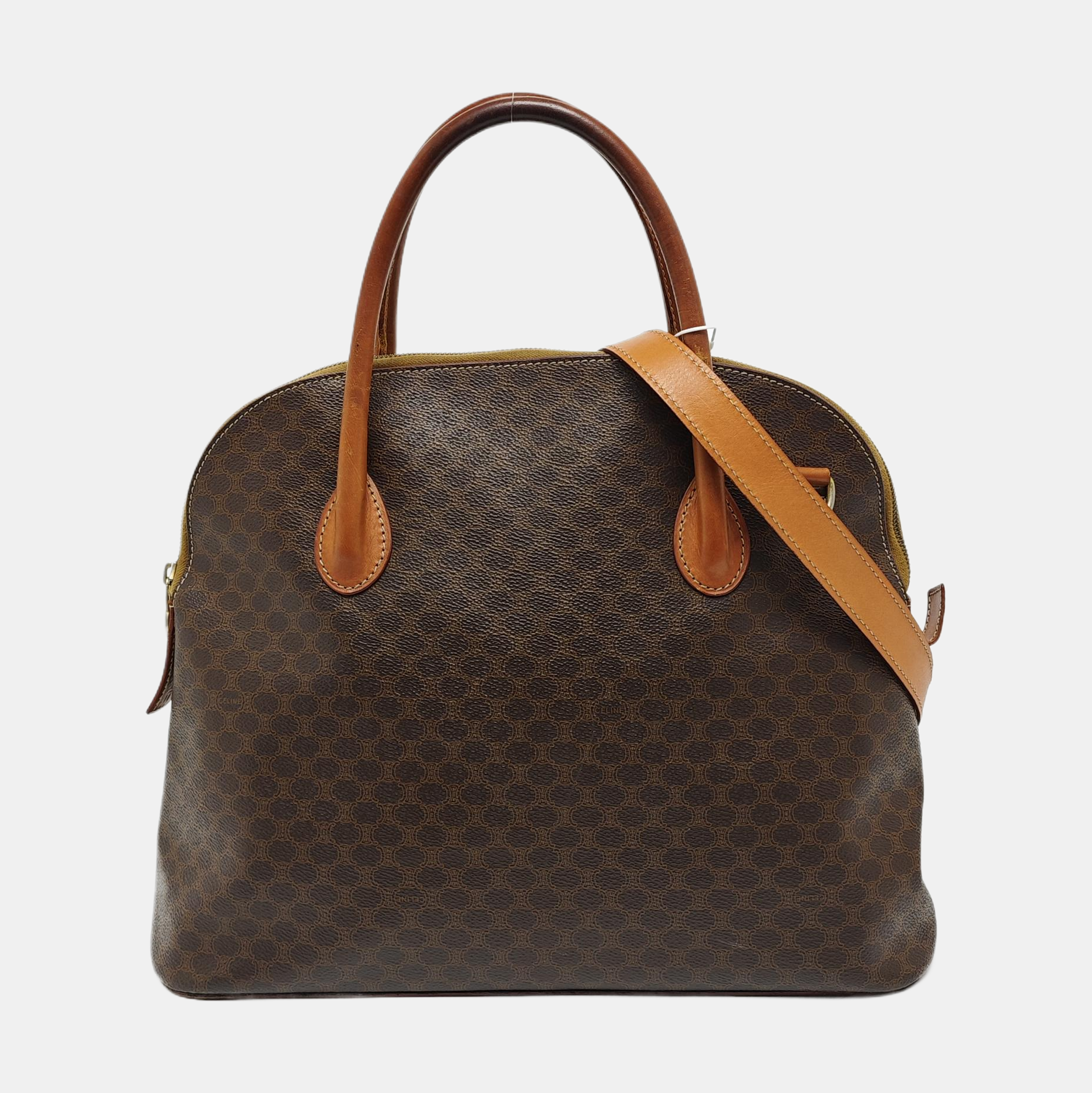 Coated Canvas Tote Bag Brown