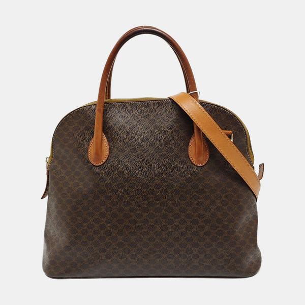 Coated Canvas Tote Bag Brown