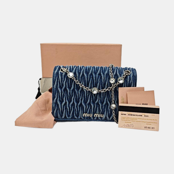 Matelassé Mini Denim Blue