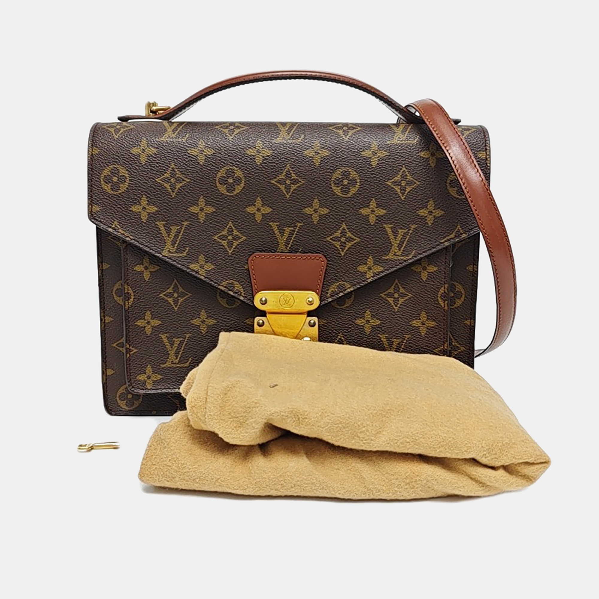 MONCEAU Monogram Coated Canvas Brown