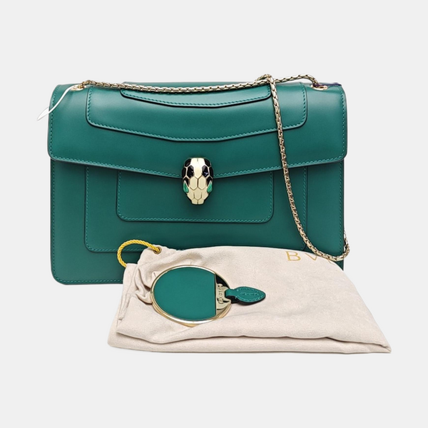 SERPENTI FOREVER Medium Quilted Calfskin Green