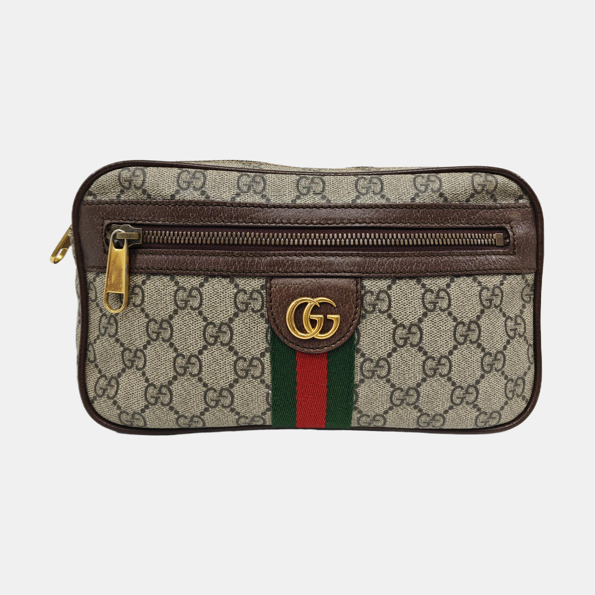 Ophidia Small Monogram Coated Canvas Beige