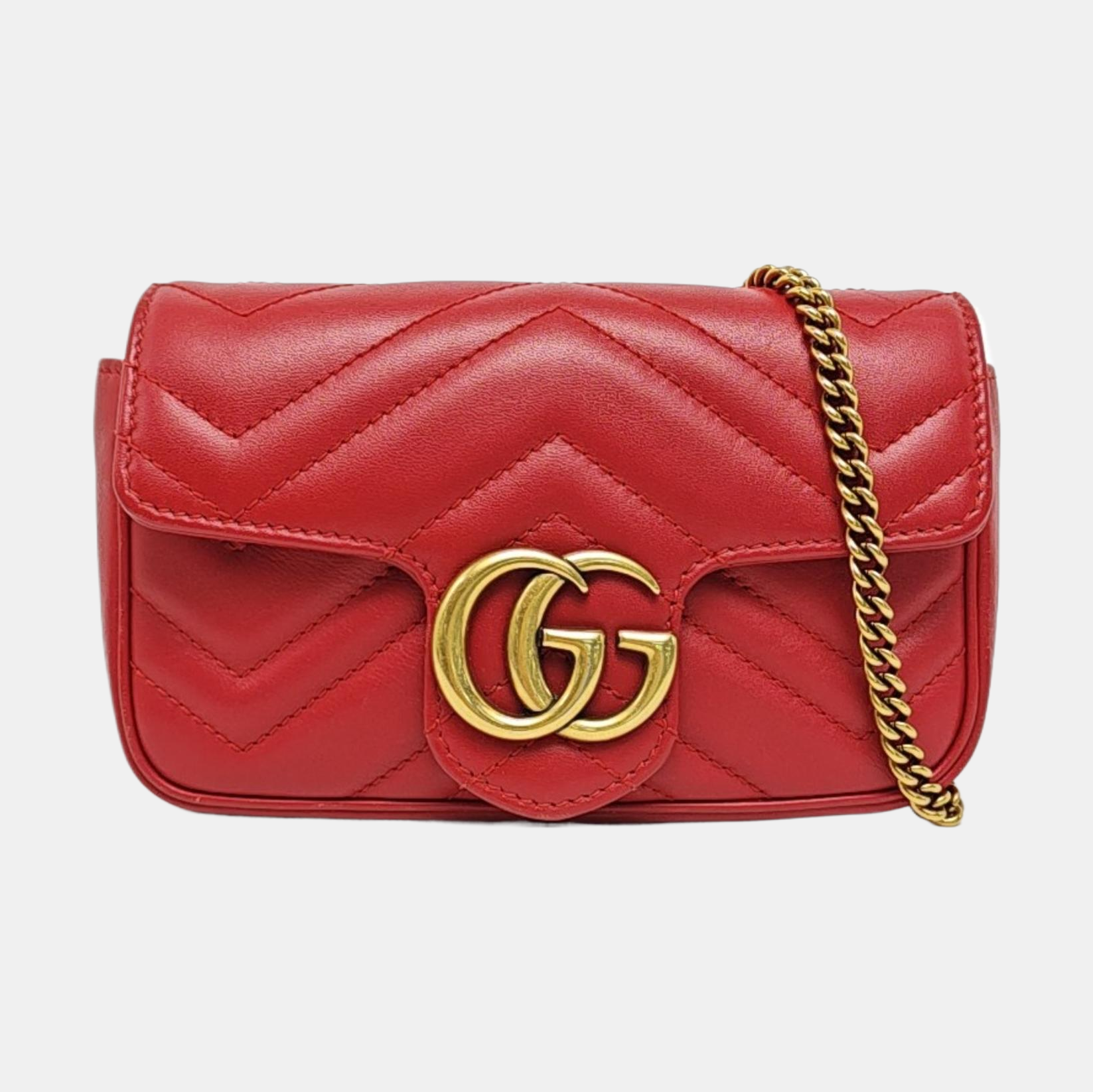 GG Marmont Mini Quilted Calfskin Red