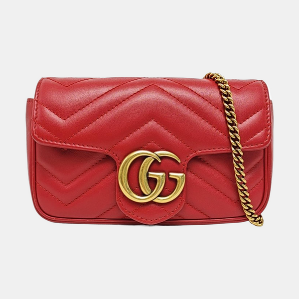 GG Marmont Mini Quilted Calfskin Red