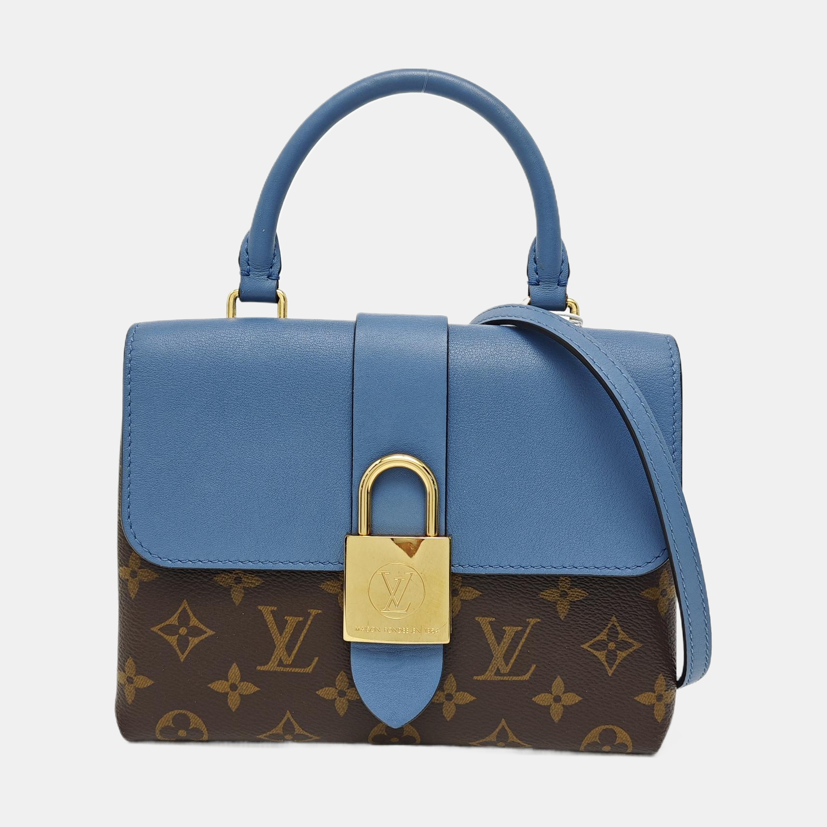 LOCKY BB Monogram Coated Canvas Blue