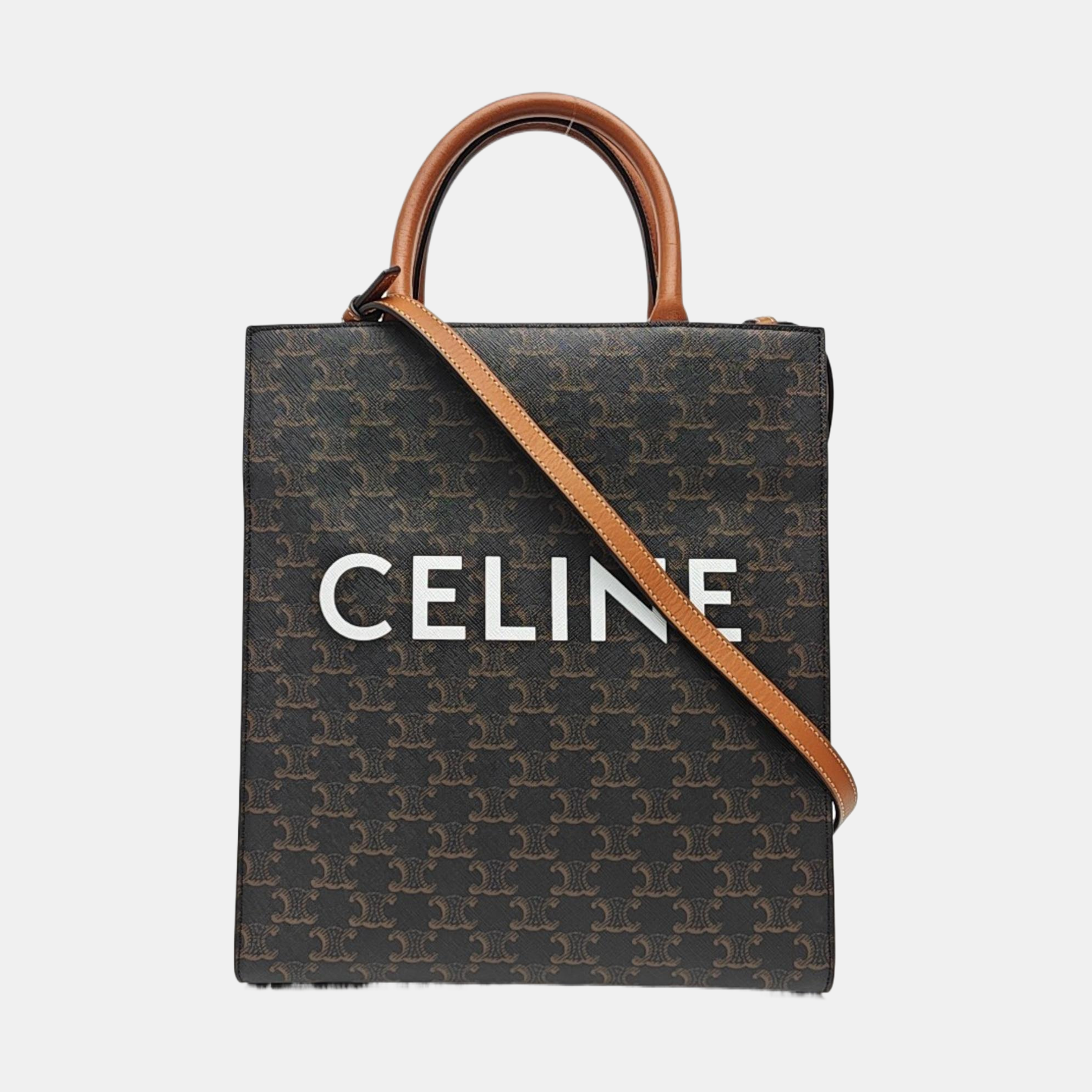 CABAS CELINE Small Coated Canvas Brown