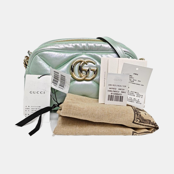 GG Marmont Small Quilted Lambskin Metallic