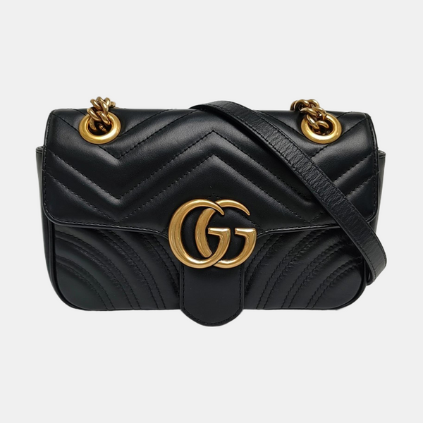 GG Marmont Small Quilted Calfskin Black