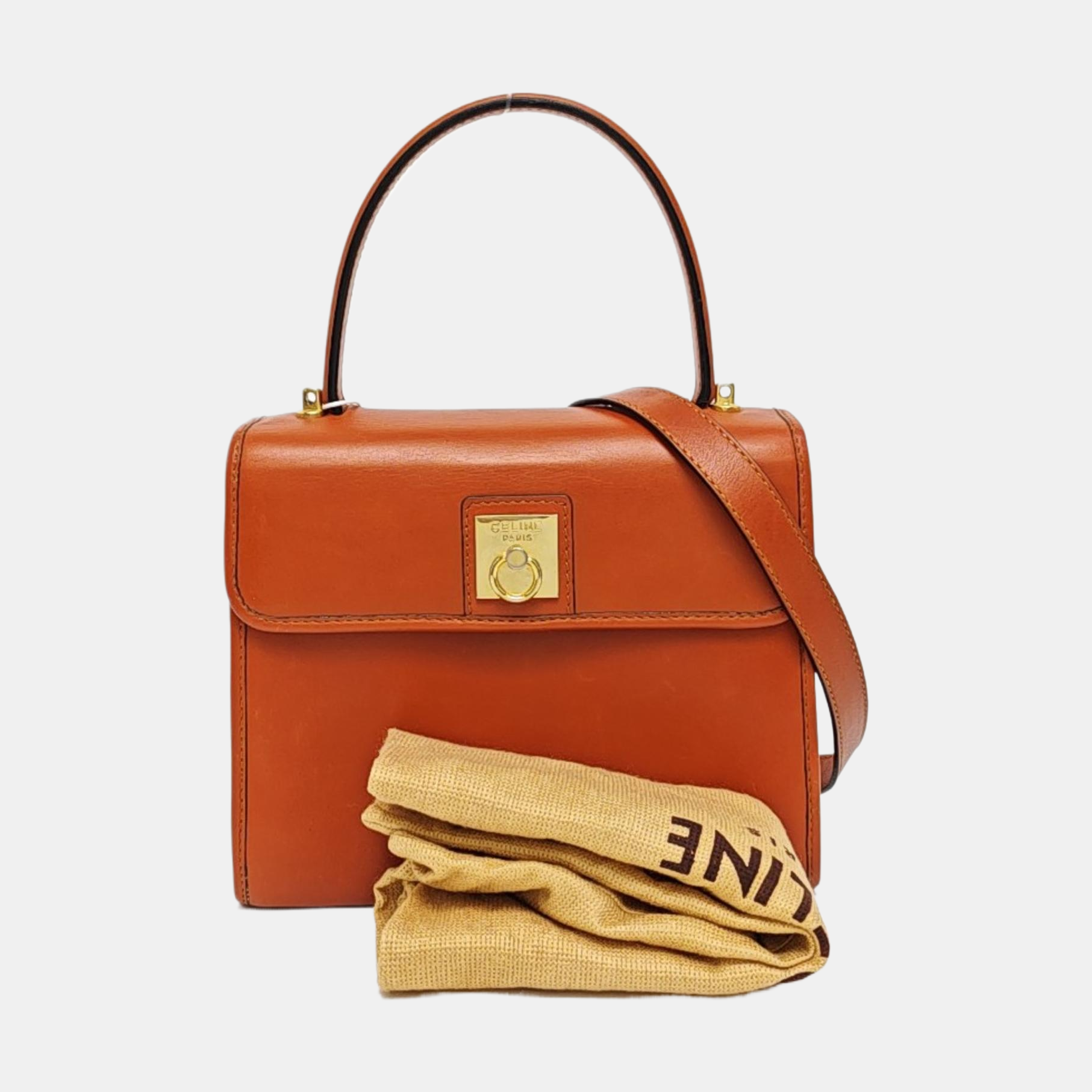 Calfskin Shoulder Bag Brown