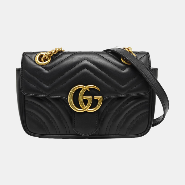 GG Marmont Small Quilted Calfskin Black