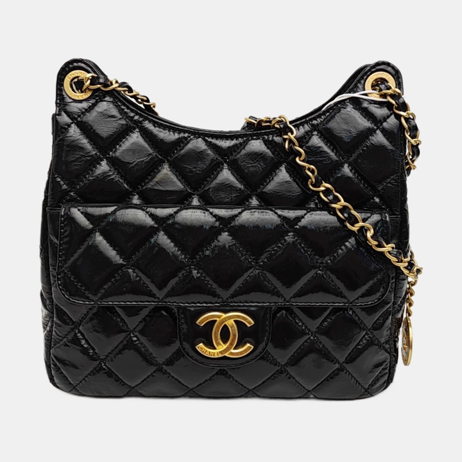 23C HOBO Medium Quilted Calfskin Black