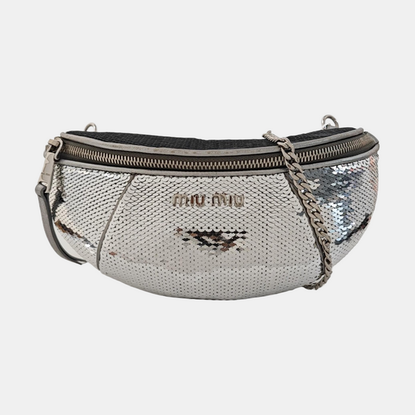 Two-Tone Waist Bag Special Material Silver