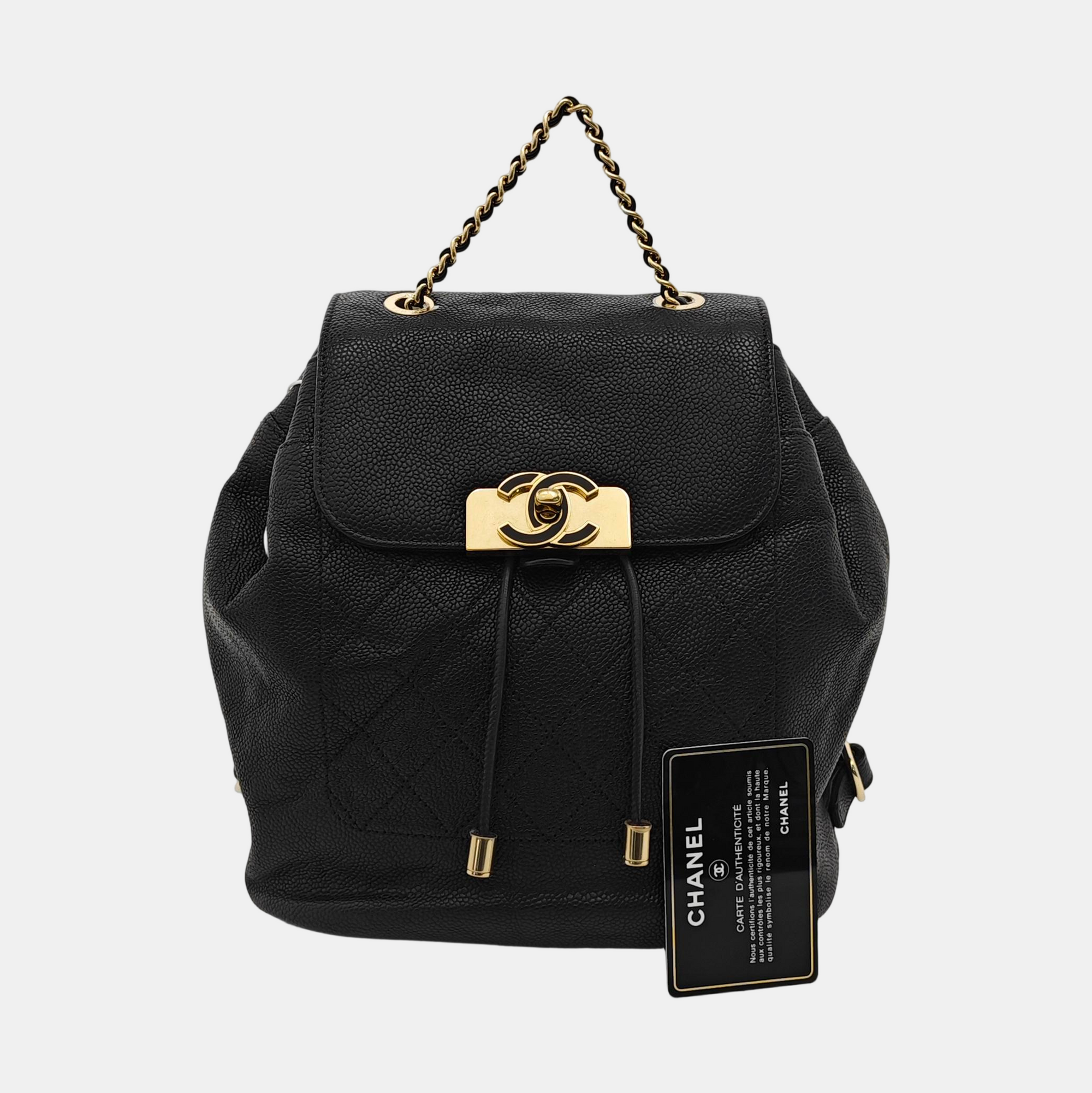 Quilted Grained Calfskin Black