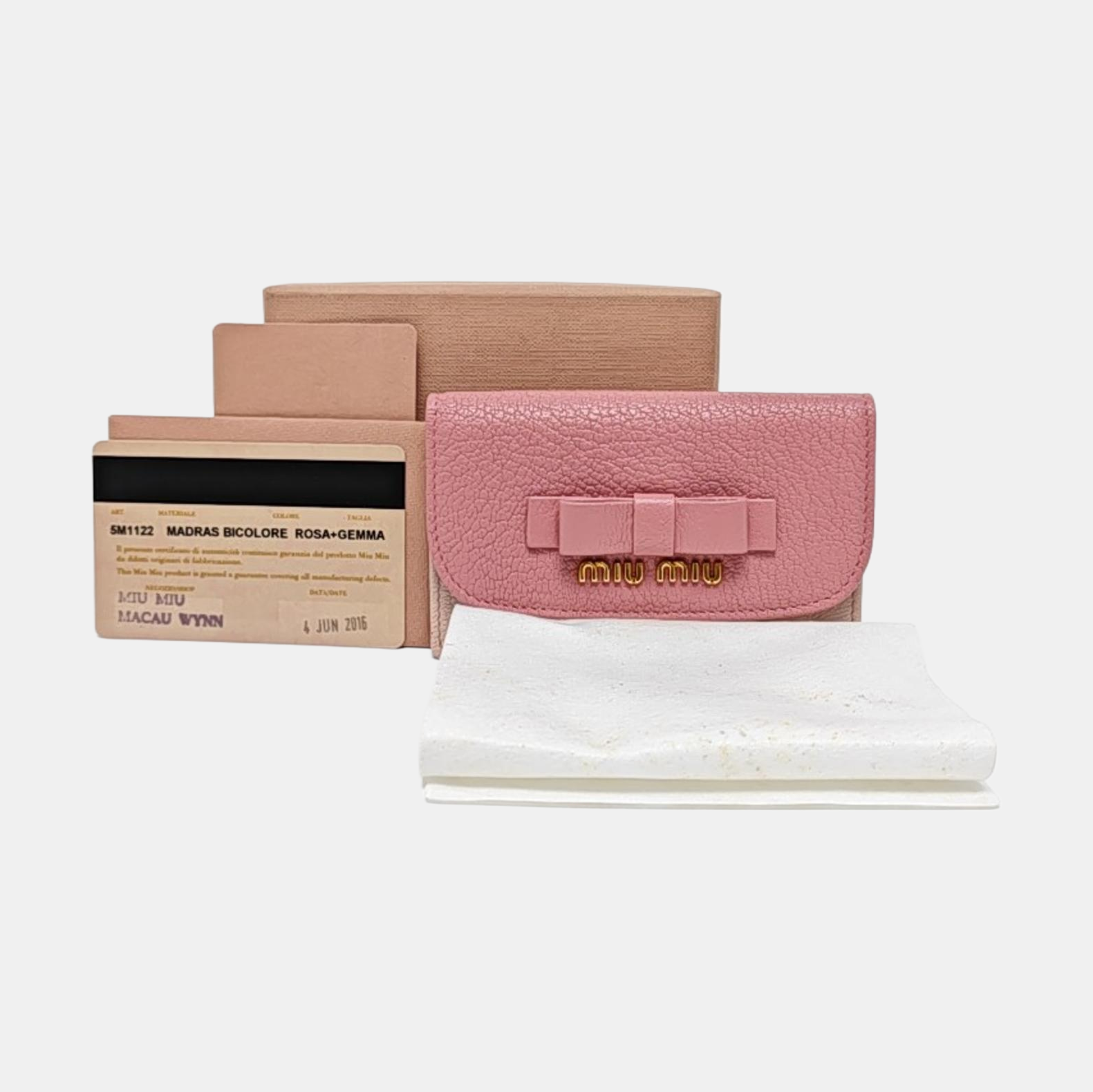 Madras Leather Pink Card Holder
