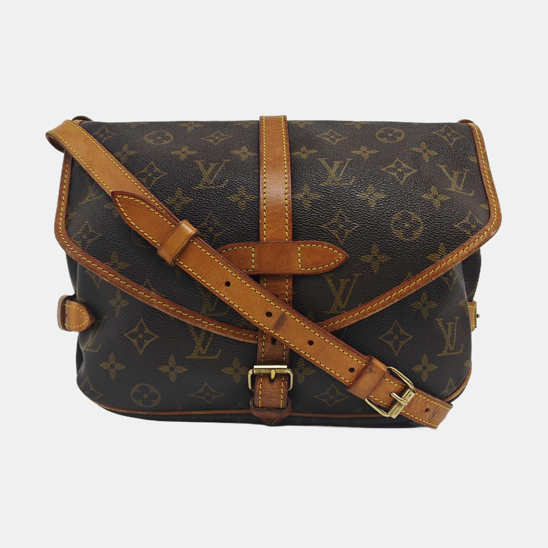 SAUMUR 35 Monogram Coated Canvas Brown