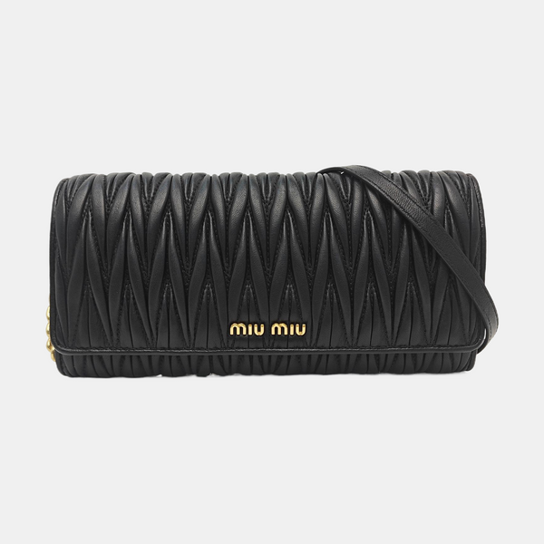 Quilted Lambskin Shoulder Bag Black
