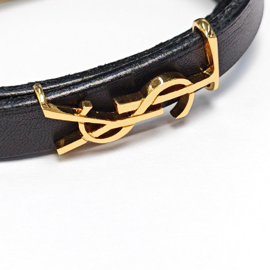 Leather Black Bangle