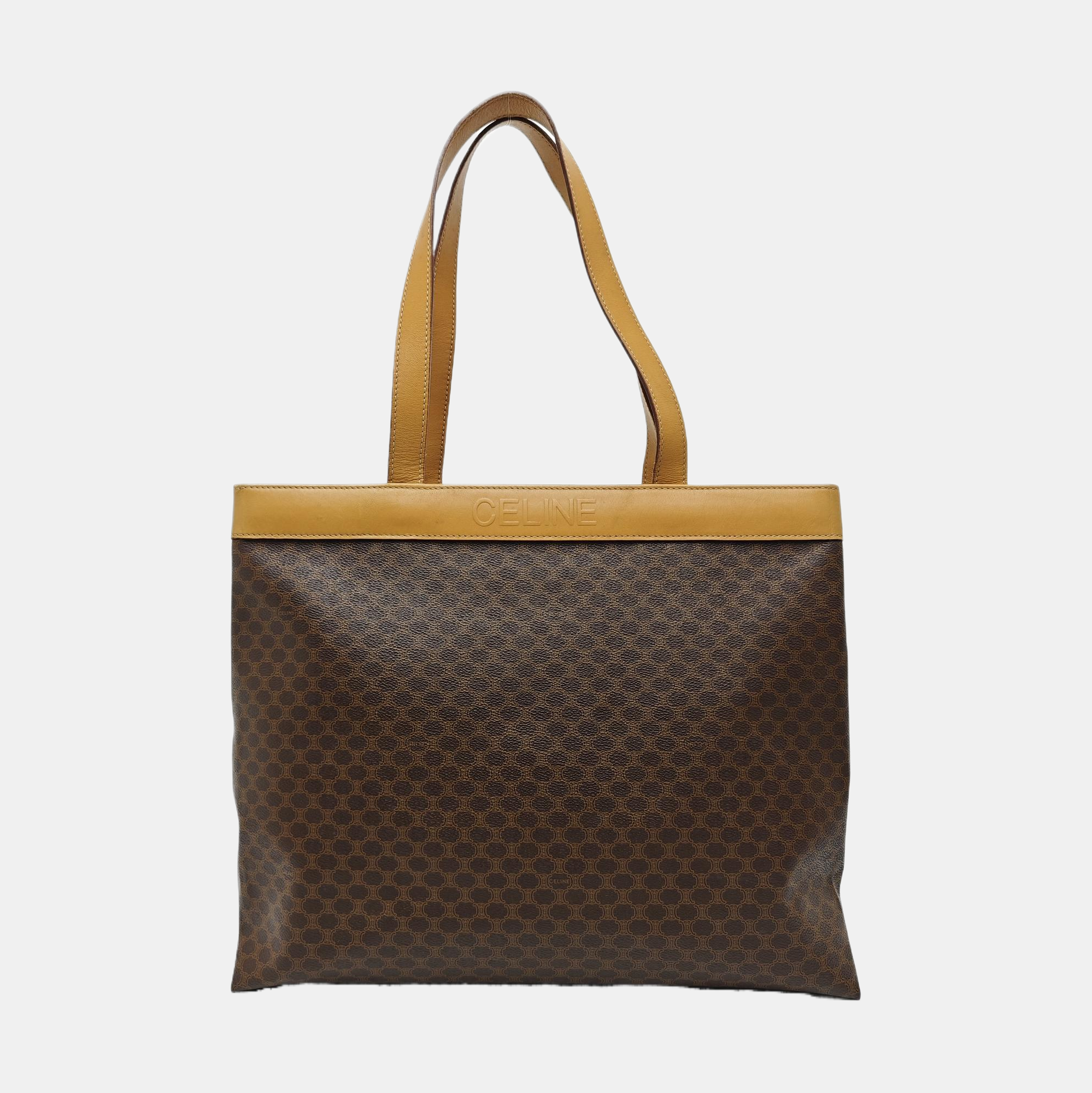 Coated Canvas Tote Bag Brown