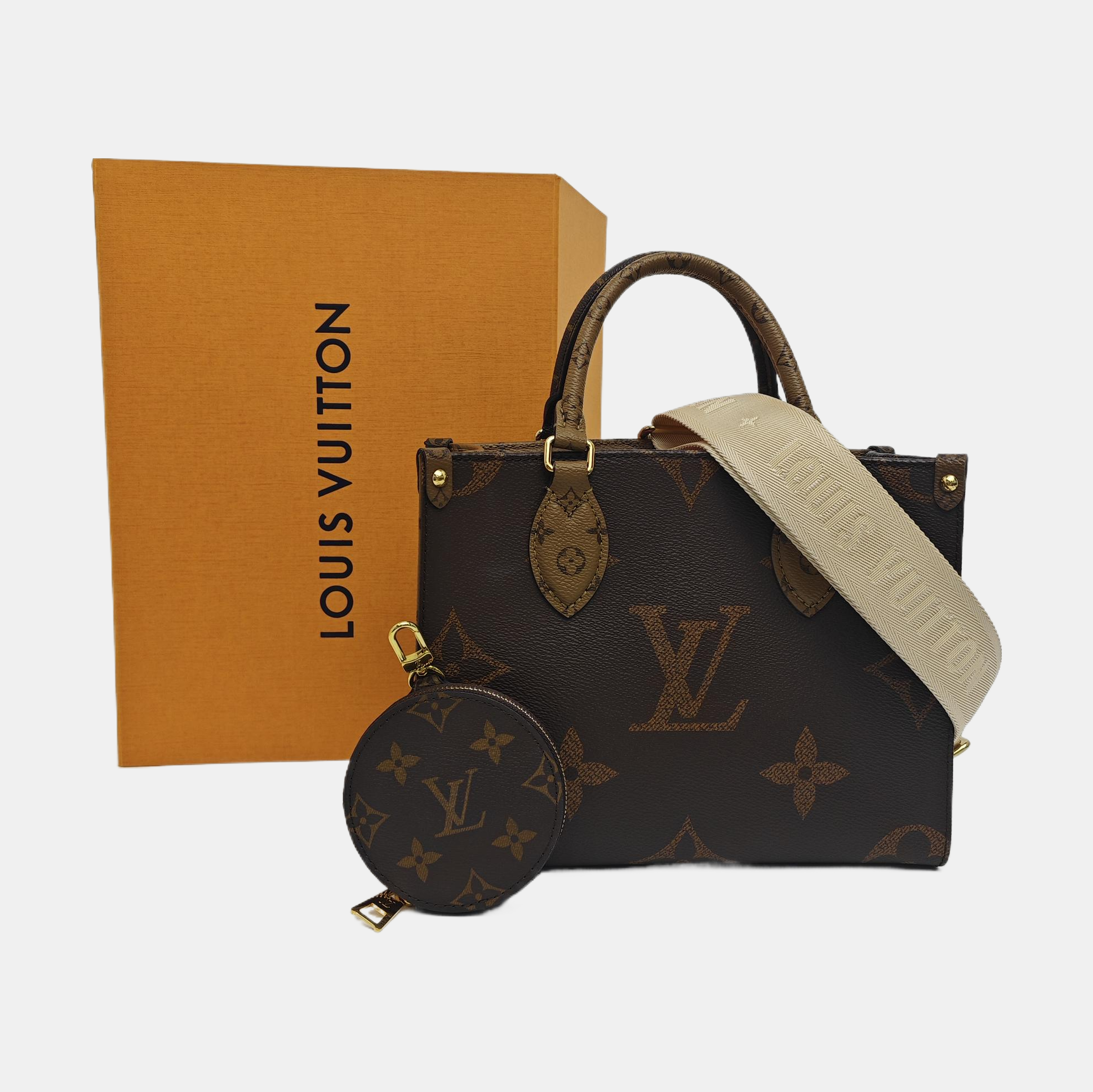 ONTHEGO PM Monogram Coated Canvas Brown