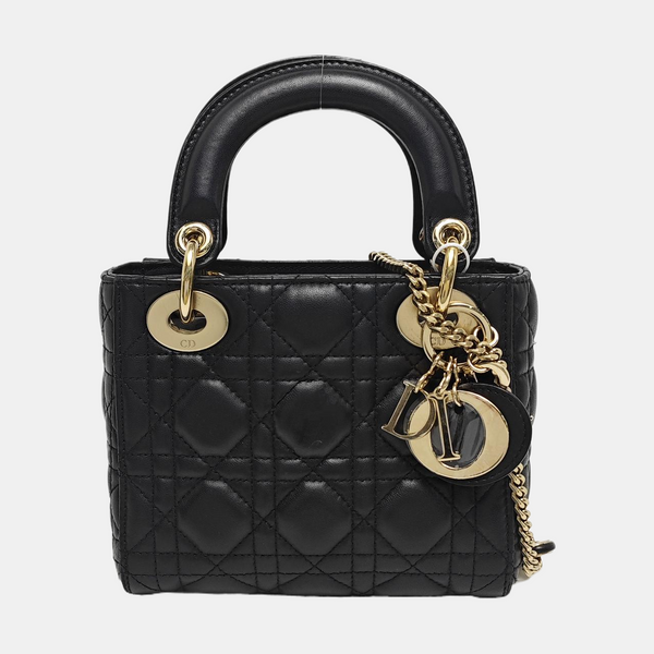 Lady Dior Mini Cannage Piel de cordero Negro