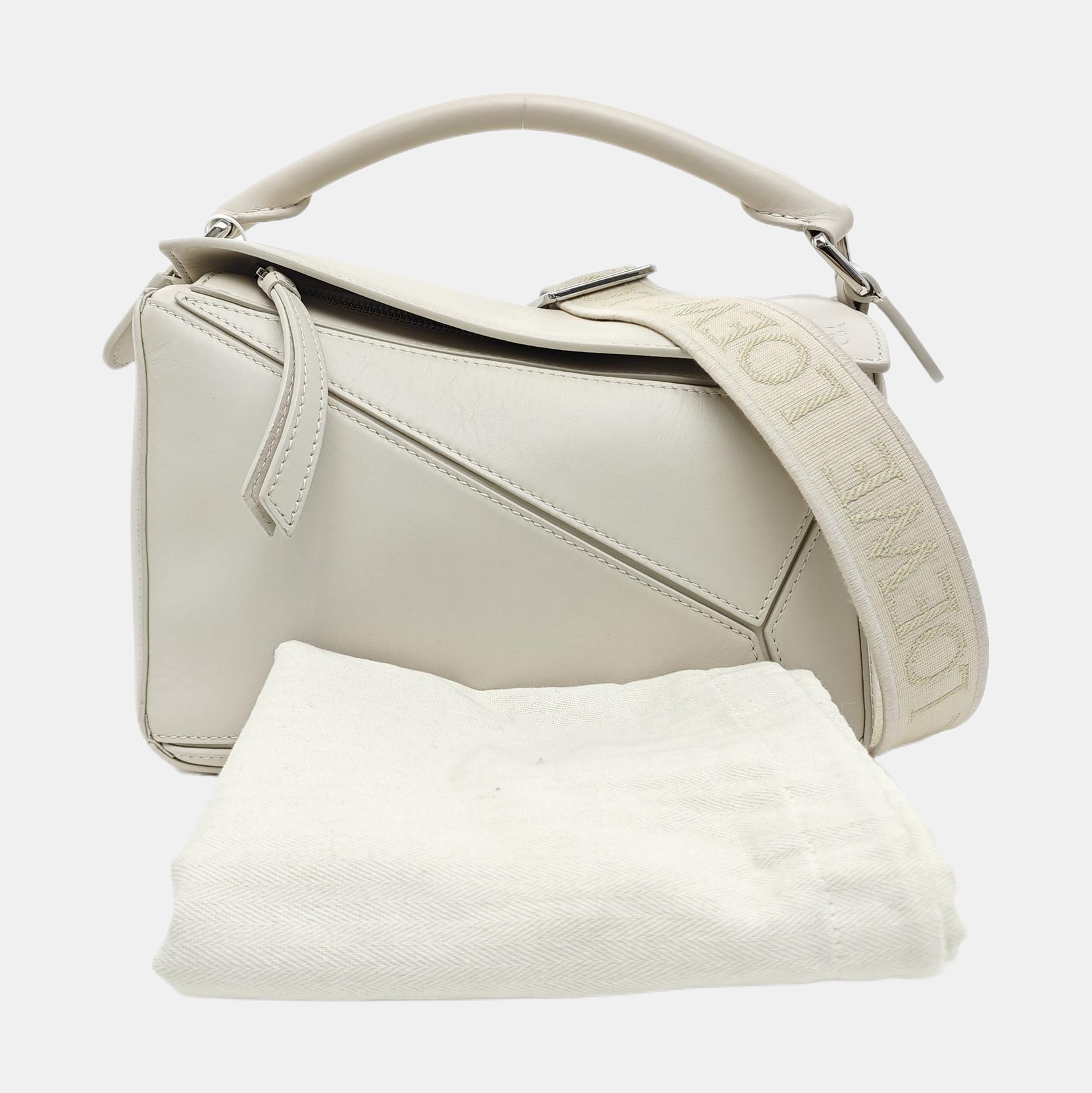 Puzzle Small Calfskin White