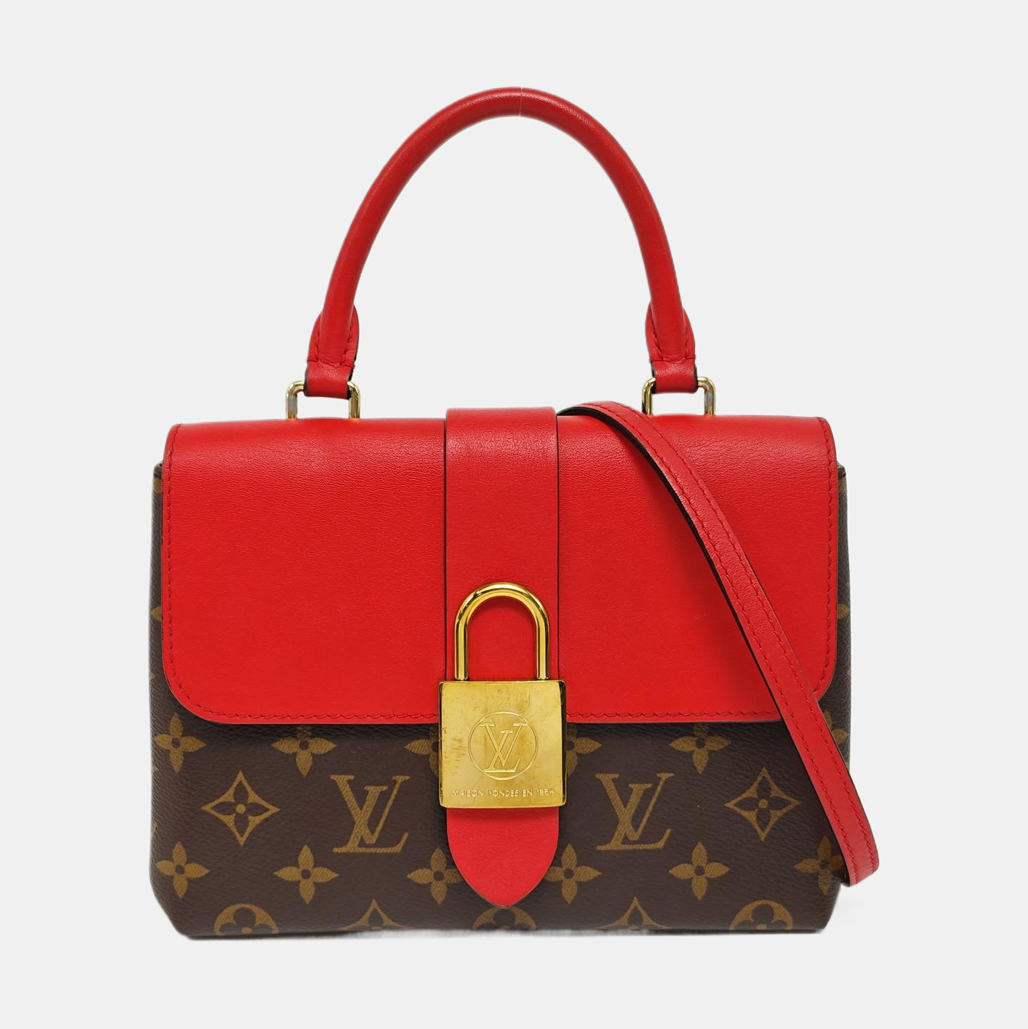 LOCKY BB Monogram Coated Canvas Red