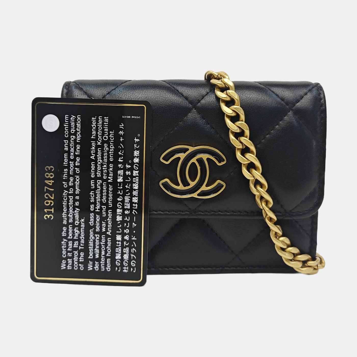 Quilted Lambskin Shoulder Bag Black